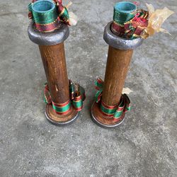 Refurbished Candle Sticks From Old Thread Holders