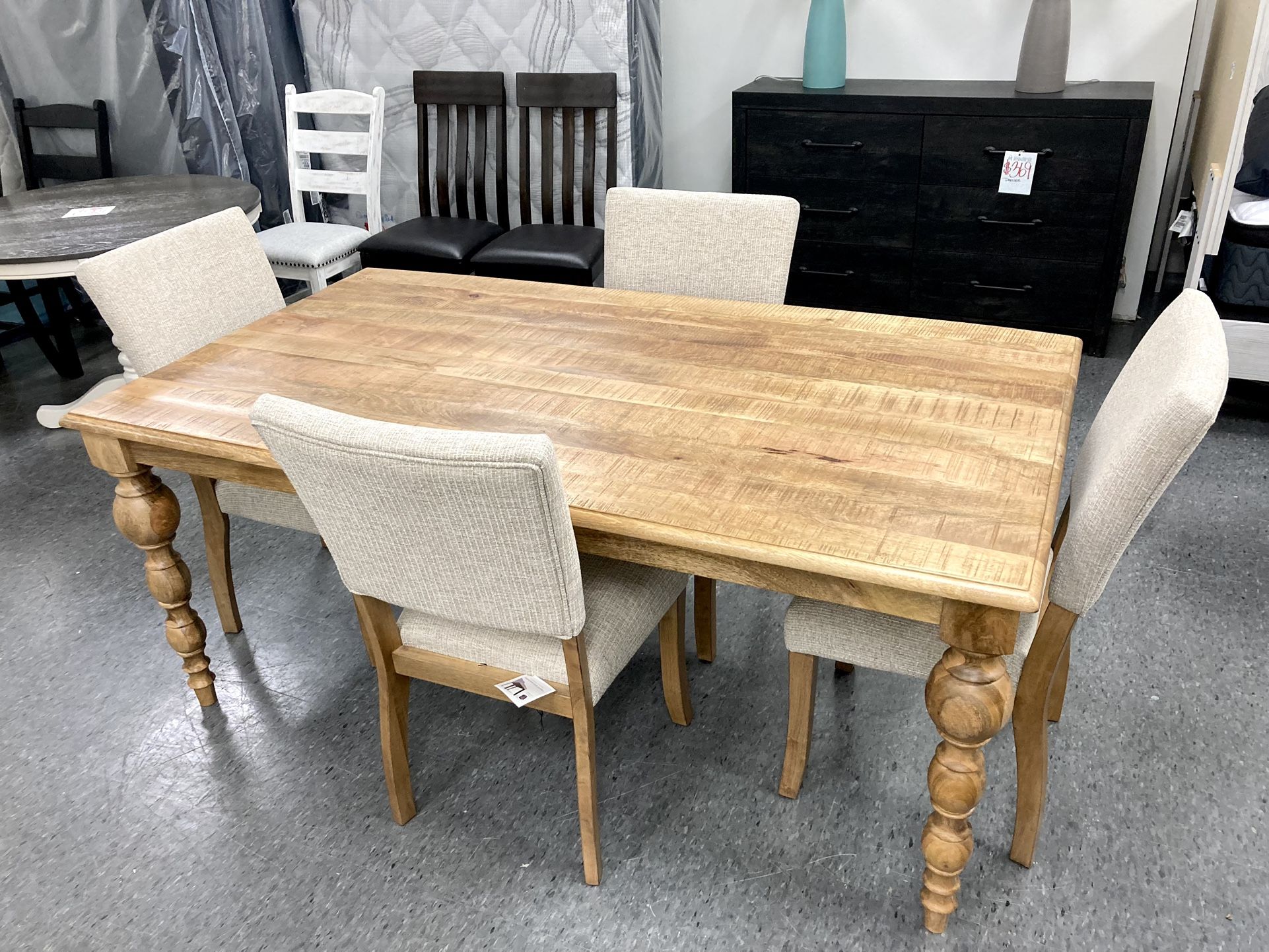 New Solid Wood Table & 4 Chairs
