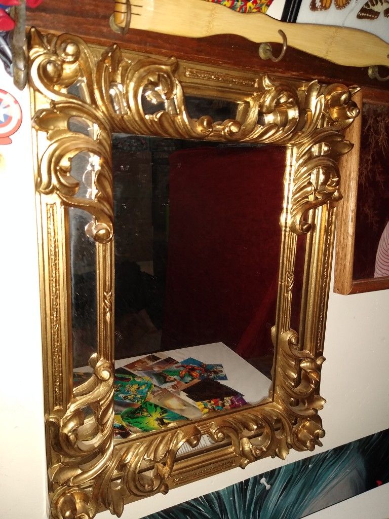 ORNATE EUROMARCHI ITALIAN GOLD TN WALL MIRROR ITALY 16