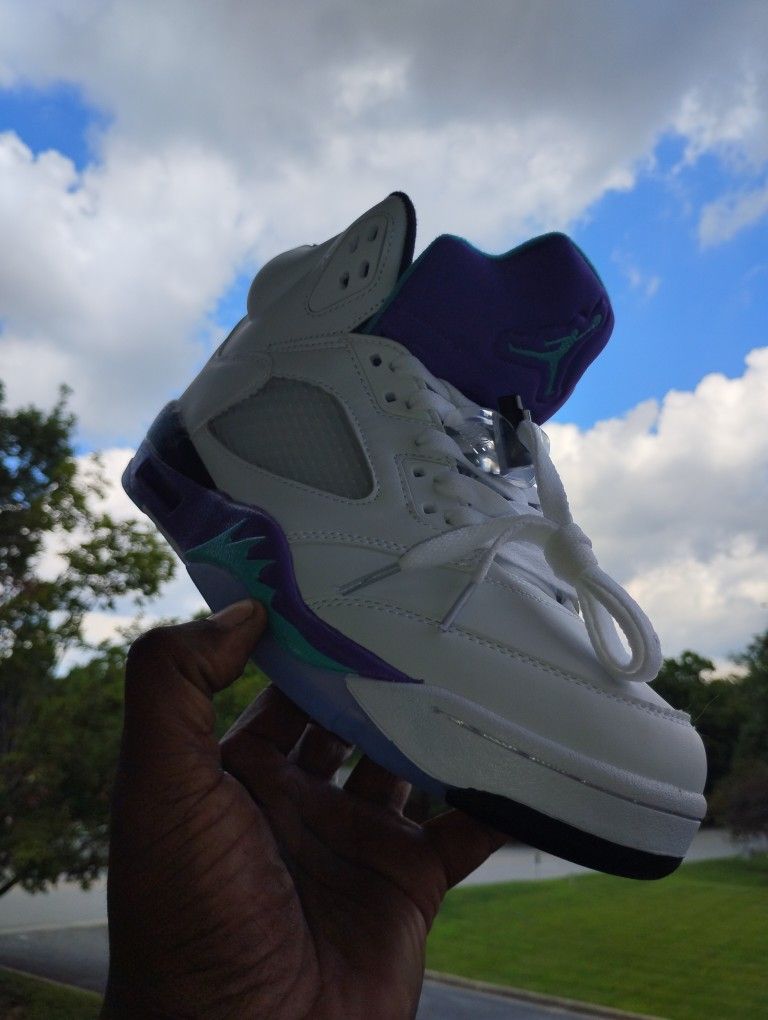 Jordan #5's Grape. Sizes 8,9,12, and 13.