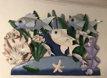 Tin art 28” long Sea Fish Nautical Theme