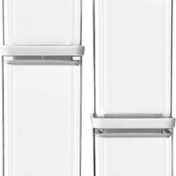 Brabantia Tasty+ 4pc Stackable Food Canisters Set (Light Gray) 2x 0.7qt & 2x 1.7qt BPA-Free Space-Saving Jars with Silicone Seal Lids for Freshness