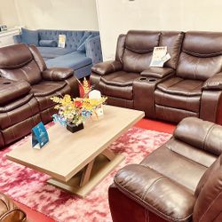 🔥Brand New Manual Reclining Sofa Set🔥Only $49 Today And Pay Later With Or Without Credit 🔥