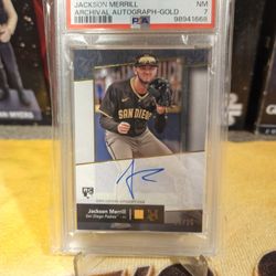 Jackson Merrill 2024 Topps Museum Collection /25 Archival PSA 7 RC Auto #AA-JME