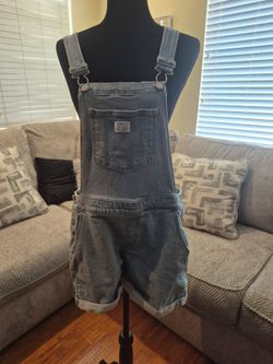 Woman denim overalls shorts $3