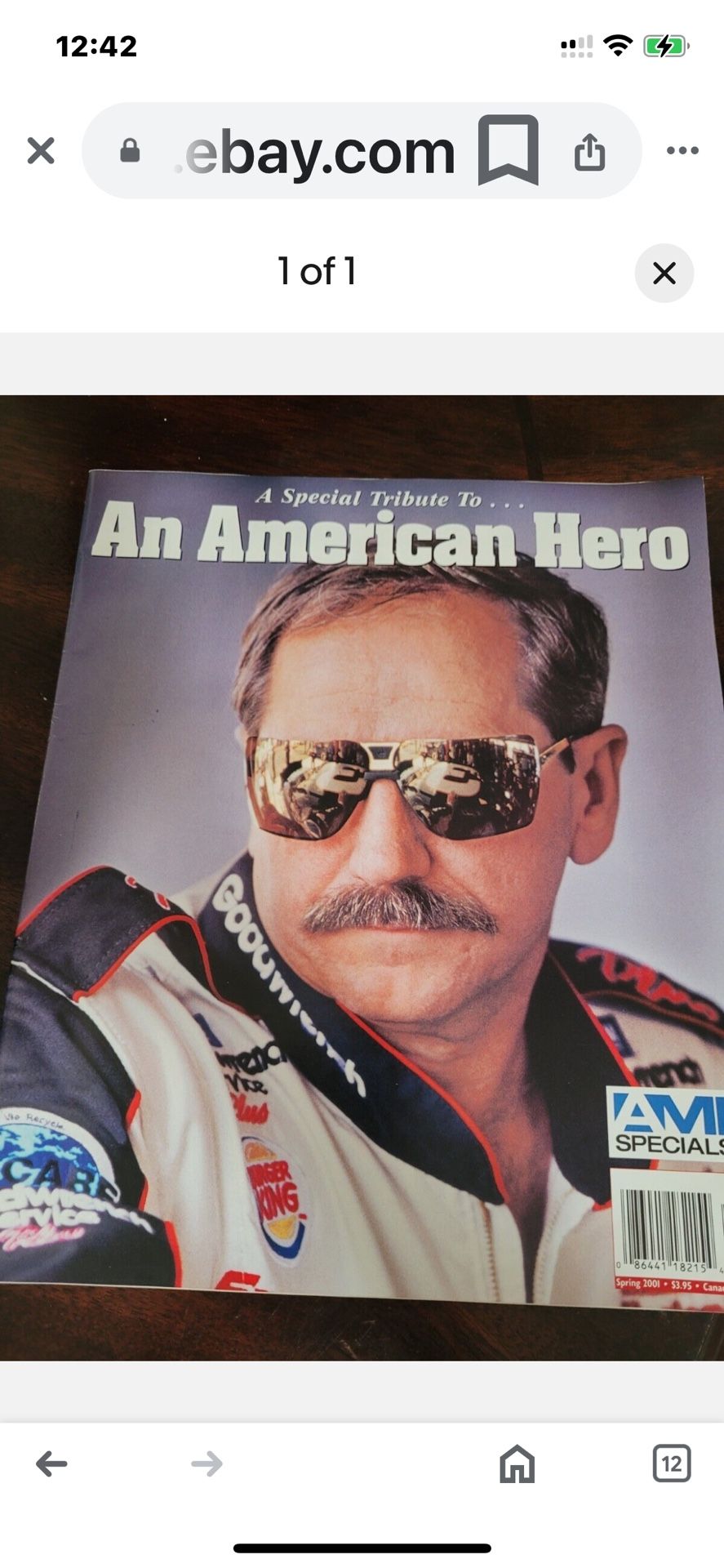 Auto World Special Anniversary Tribute American Hero Dale Earnhardt Spring 2002
