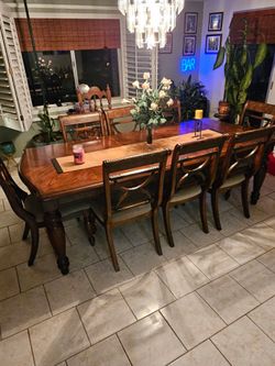 Pristine Solid Oak Dining Set - Table & 8 Chairs