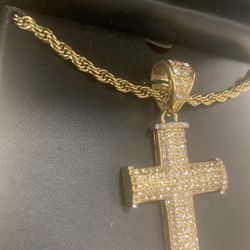 Jesus Piece With Gold Chain 26”