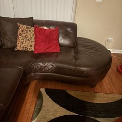 Brown Leather Sofa For Sell 