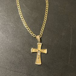 14k Gold Chain And Cross 