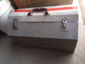 Metal fishing box full of lures n weights