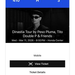 Peso Pluma Dinastia Tour Concert Ticket W Tito Double p