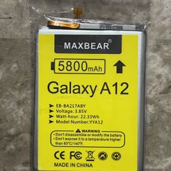 Galaxy A12 Battery (Upgraded) MAXBEAR 5800mAh 3.85V Li-Polymer Replacement Battery EB-BA217ABY for Samsung Galaxy A12 