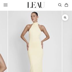 LEAU: ALAIA DRAPE MAXI DRESS - YELLOW - Sz Small - NWT
