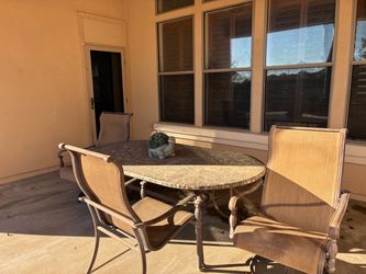 Outdoor granite table and chairs
