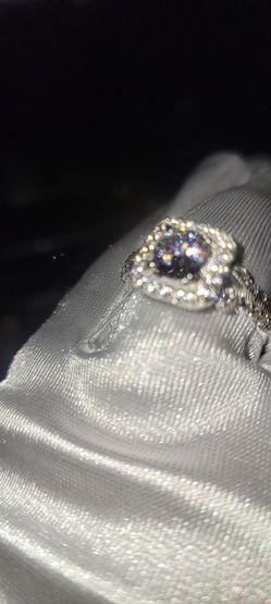White Diamond Simulant Platinum Ring