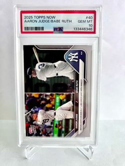 🏆💥 2025 Topps Now #40 Aaron Judge & Babe Ruth 1,000 Games PSA 10 GEM MINT Slab! 📈🔥