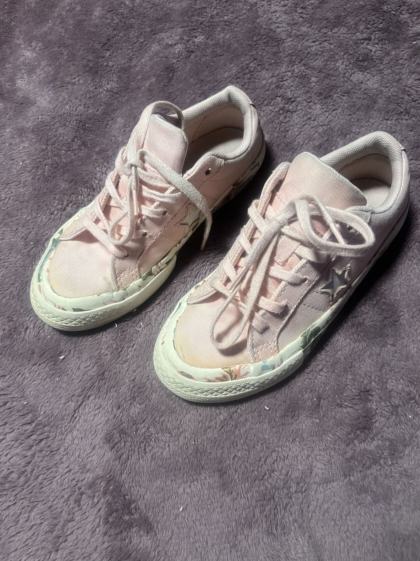Converse One Star Kid's Size 13 Shoes Pink Floral Sneakers Athletic
