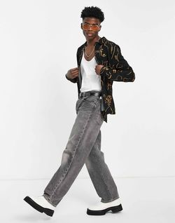 ASOS Black Shirt with Gold Outline Print
