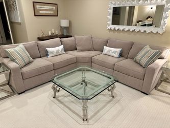 Glass coffee table and sofa table