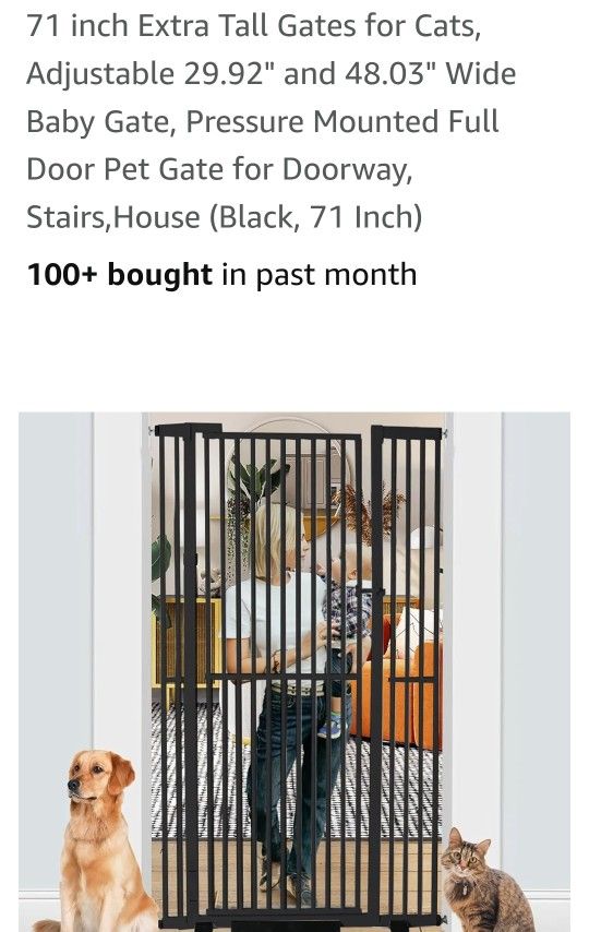 Extra Tall Pet Gate 71in H