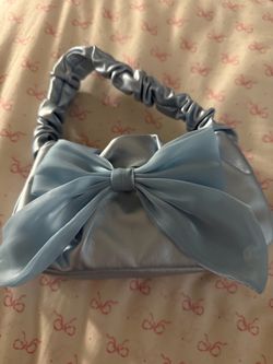 Blue bow purse