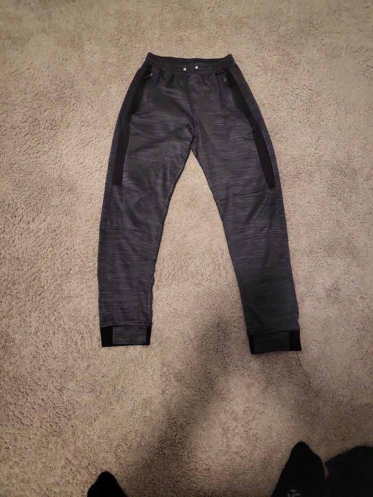 Men's jogger pants - gray with black side panels. Size Small.