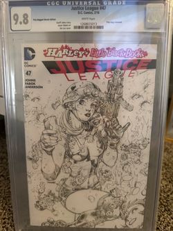 CGC 9.8. Justice League #37. Poly-Bagged Sketch Edition Jim Lee Cover Art