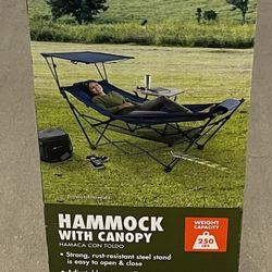 Ozark Trail Hammock with Canopy, 32"W x 72" L, Blue, 15lbs New