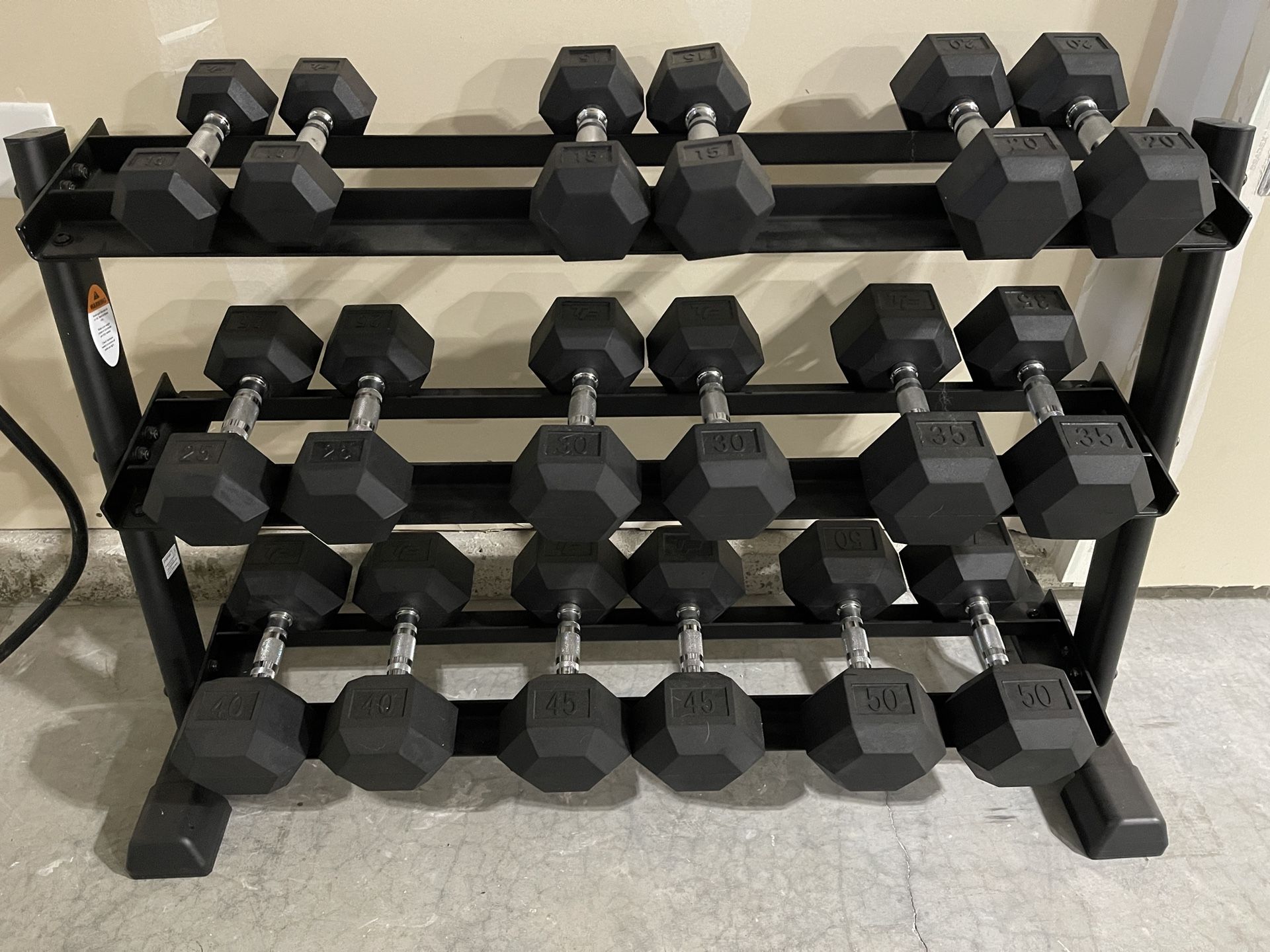 Top Fitness Rubber Hex Dumbell Set