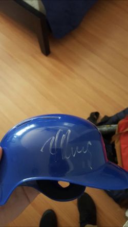 Yasiel Puig signed mini helmet