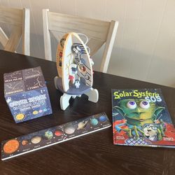 STEM Wooden Activity Spaceship Planet Puzzle and Facts Nesting Boxes
