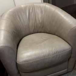 Natuzzi Swivel Armchair Giada Chair Cream  