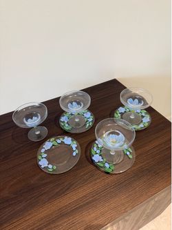 Hand painted dessert set