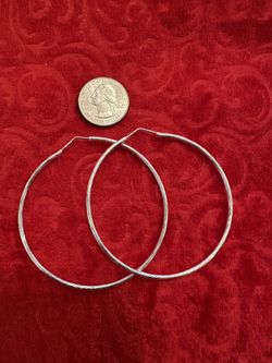 925 Sterling Silver Large Hoops $35