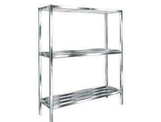 Commercial Aluminum freezer/cooler shelves and Carts shelving without wheels start at $50 with 2 sheves and the ones with wheels start at $150-$200 ea