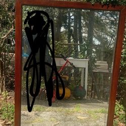 4'x3' Mirror Solid But Light Wood Frame