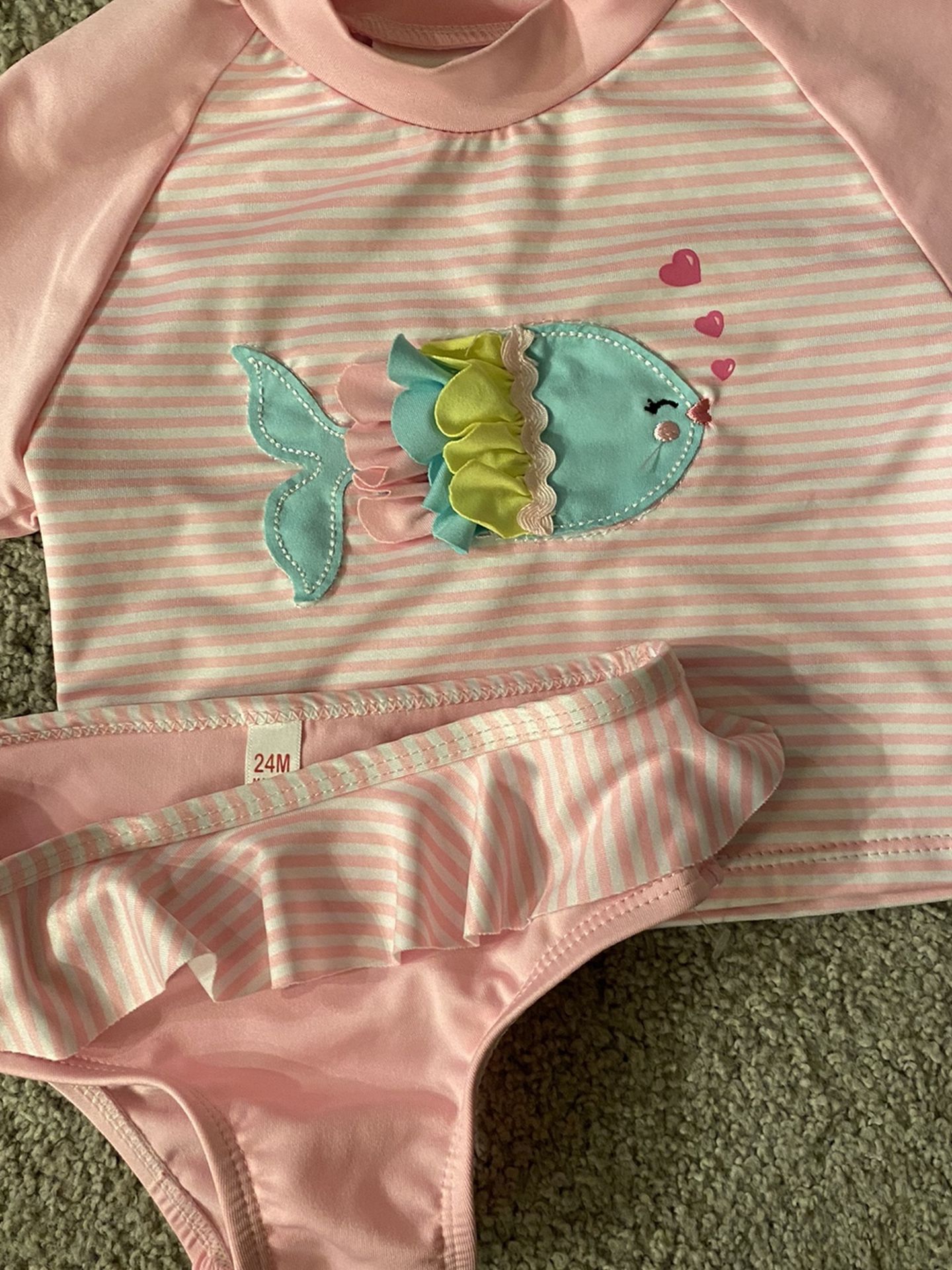 Toddler Girls 24 Month Two Piece Fish Swim Suit