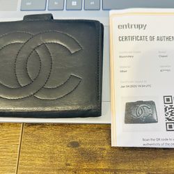 Chanel Black Skin Wallet Authentic
