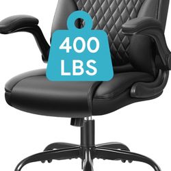 Brand New Leather Office Chair, Big and Tall Office Chair 400LBS Wide Seat Ergonomic Computer Desk Chair High Back Executive Leather Chair Adj
