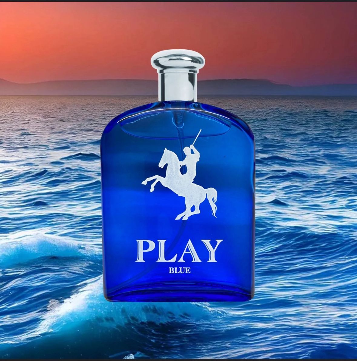 Play Blue" Eau de Parfum for men.