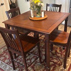 Beautiful Counter Height Dining Room Set With 4 Chairs