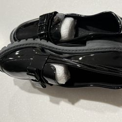 Women's Thick Sole Shoes, Bow Decorations On Black Shoes, Classic And Versatile Patent Leather Loafers, Slip On Shoes Women Small Leather 