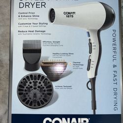 Style & Shine Hair Dryer - White and Black