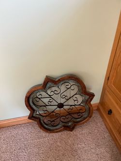 Wood and Metal Scroll Wall Decor