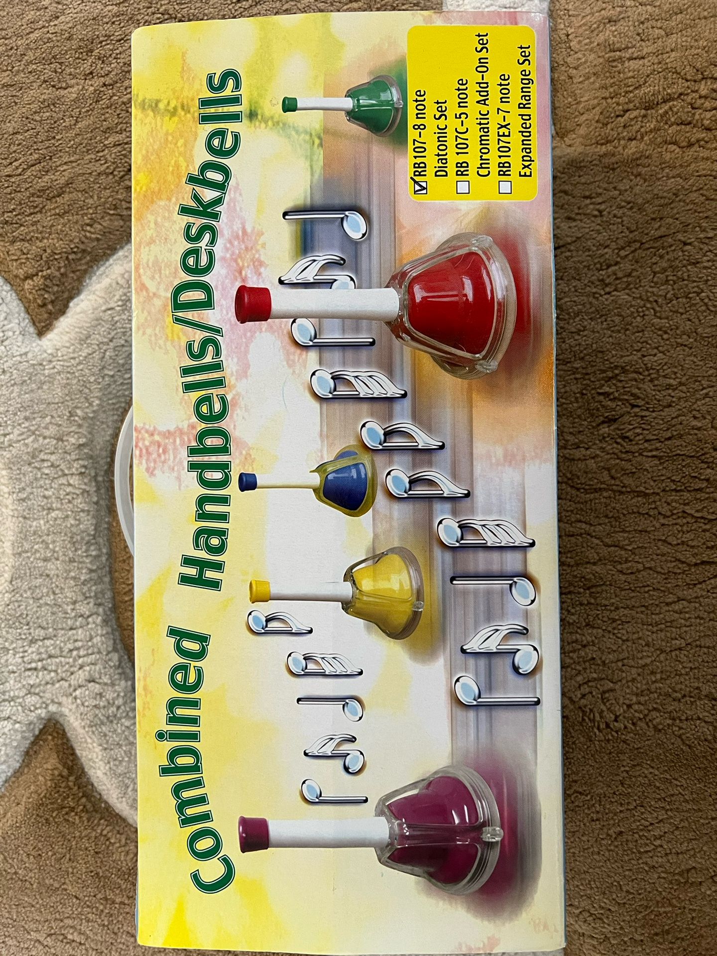 Rhythm Band RB107 KidsPlay 8-note Combined Hand/Desk Bell Set