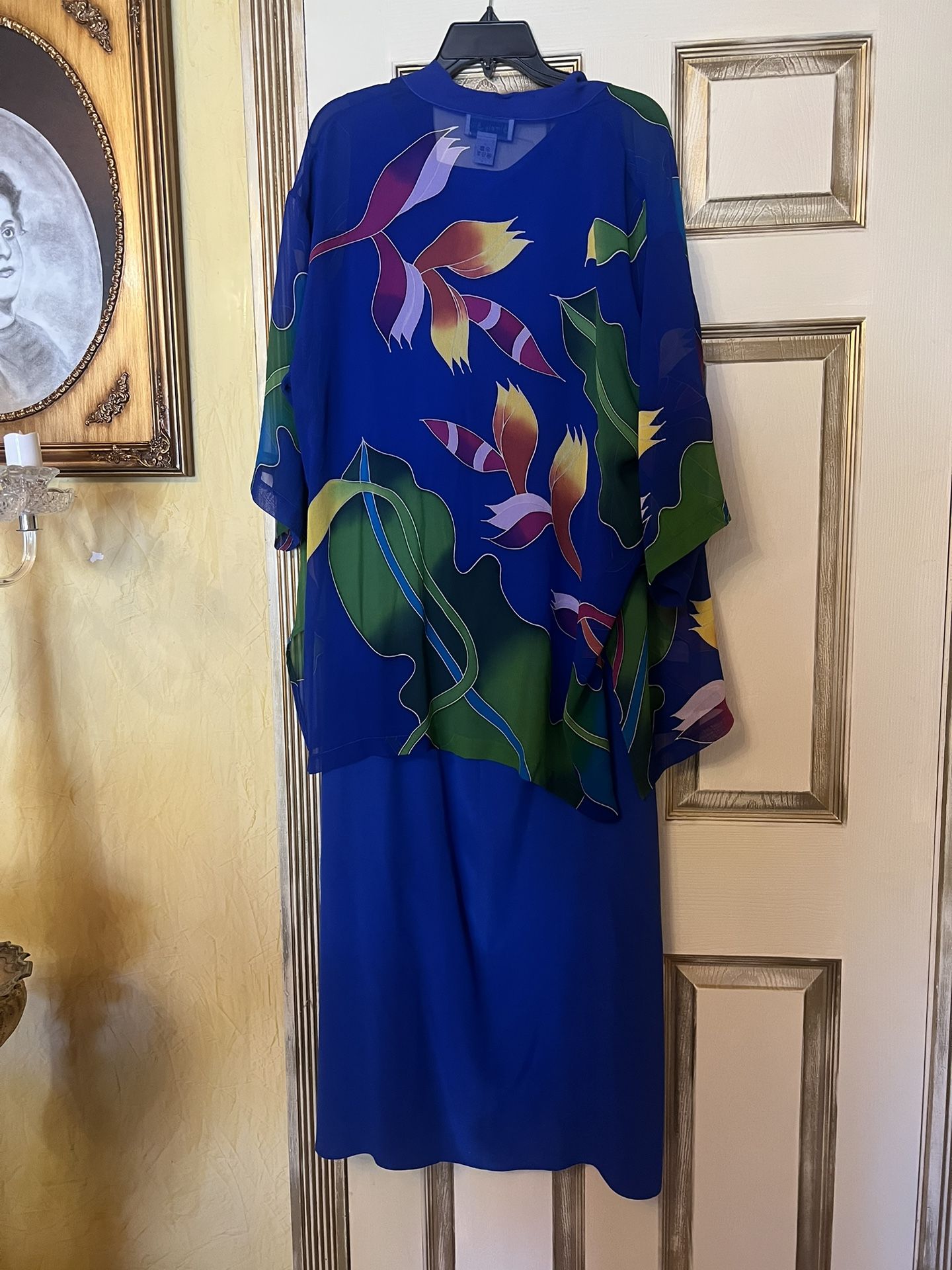 Simply Silk 100% Silk Royal Birds Of Paradise Silk Kimono Jacket One Size /Dress Size M Women's clothing