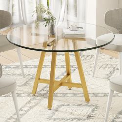 Gold 28 H Metal X-Shape Heavy Duty Table Base with Suction Cups for Glass Wood Marble Tops