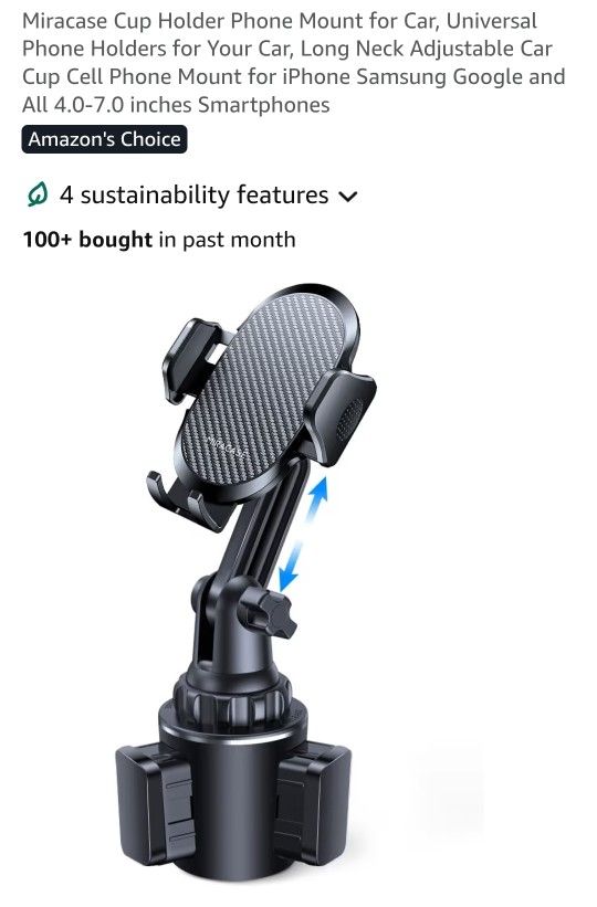 Miracase Cup Holder Phone Mount for Car, Universal Phone Holders for Your Car