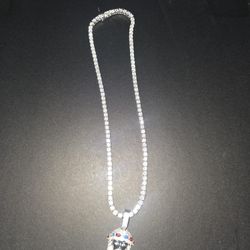 4MM 925S 18 Inch Moissanite Tennis Chain With Jesus Piece Pendant